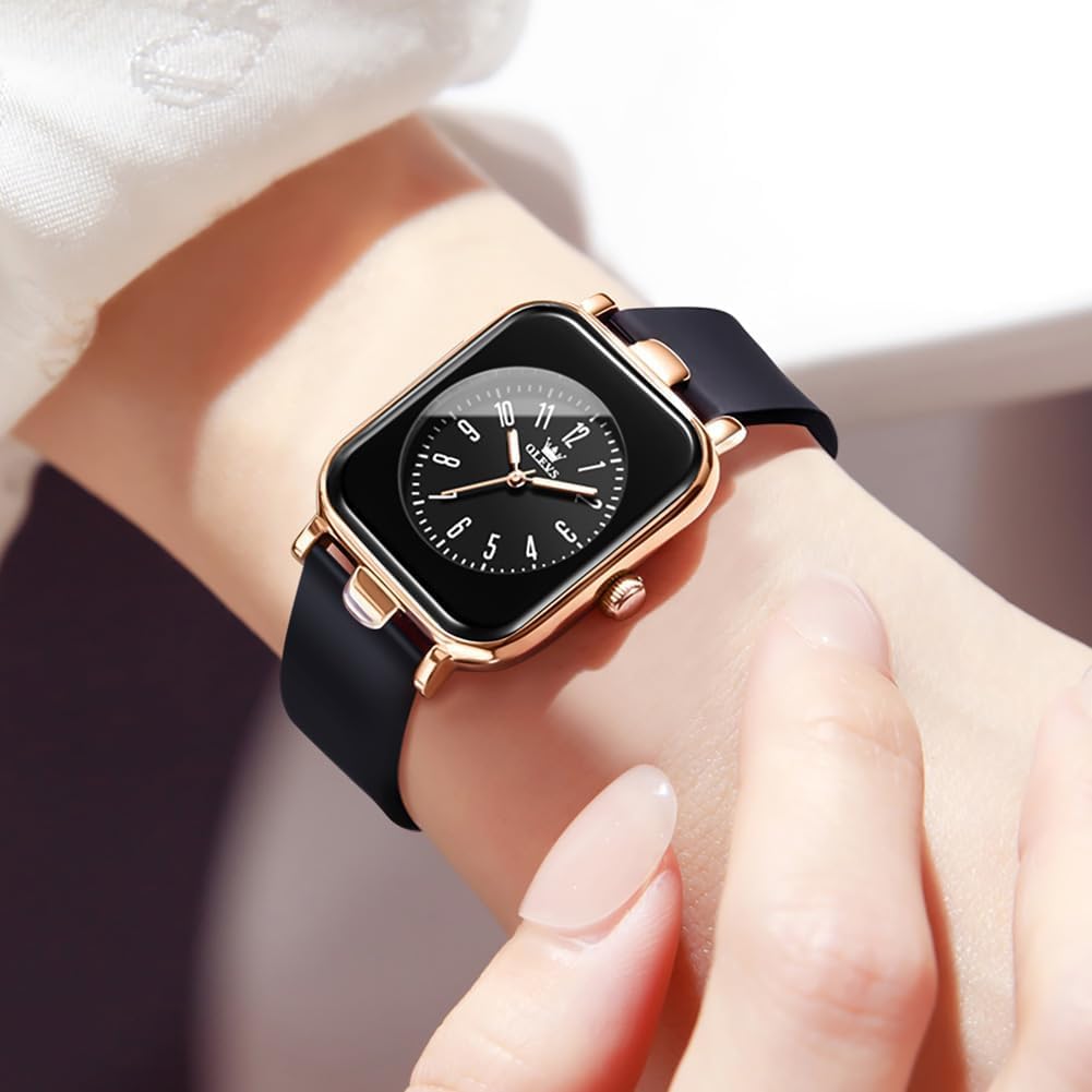OLEVS Women's Waterproof Quartz Watch with Silicone Band, Easy to Read, Popular, Stylish, Classic Design, Perfect Gift for Women [Parallel Import]