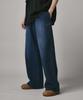 Beodeonteu Front Line Washed Wide Sweatpants [Indigo]