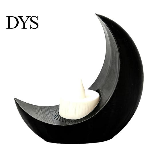 Gold Silver Black White Table Centerpiece Crescent Moon LED Candle, Decorative Electronic Candle for Eid Al-Fitr Home Window Display Ornament