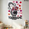 Custom Name Sheepworld Wall Tapestry Aesthetic Wall Hanging Printed Fabric Blanket Decorative Tapestries for Bedroom Living Room Home Decor