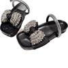 2025 New Rhinestone Bow Slippers Mary Jane Beach Sandals Casual Vacation Outer Slippers Women's Shoes