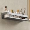 Wall-Mounted Bathroom Storage Racks Multi-Functional Toilet Organize Kitchen Spice Shelf Aluminum Gray Washroom Racks Sundries