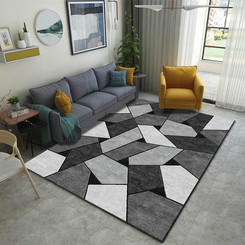 Nordic Abstract Geometry Printing Large Carpet Anti-slip and Wear-resistant Soft Mat for Living Room Bedroom Rug Easy To Clean