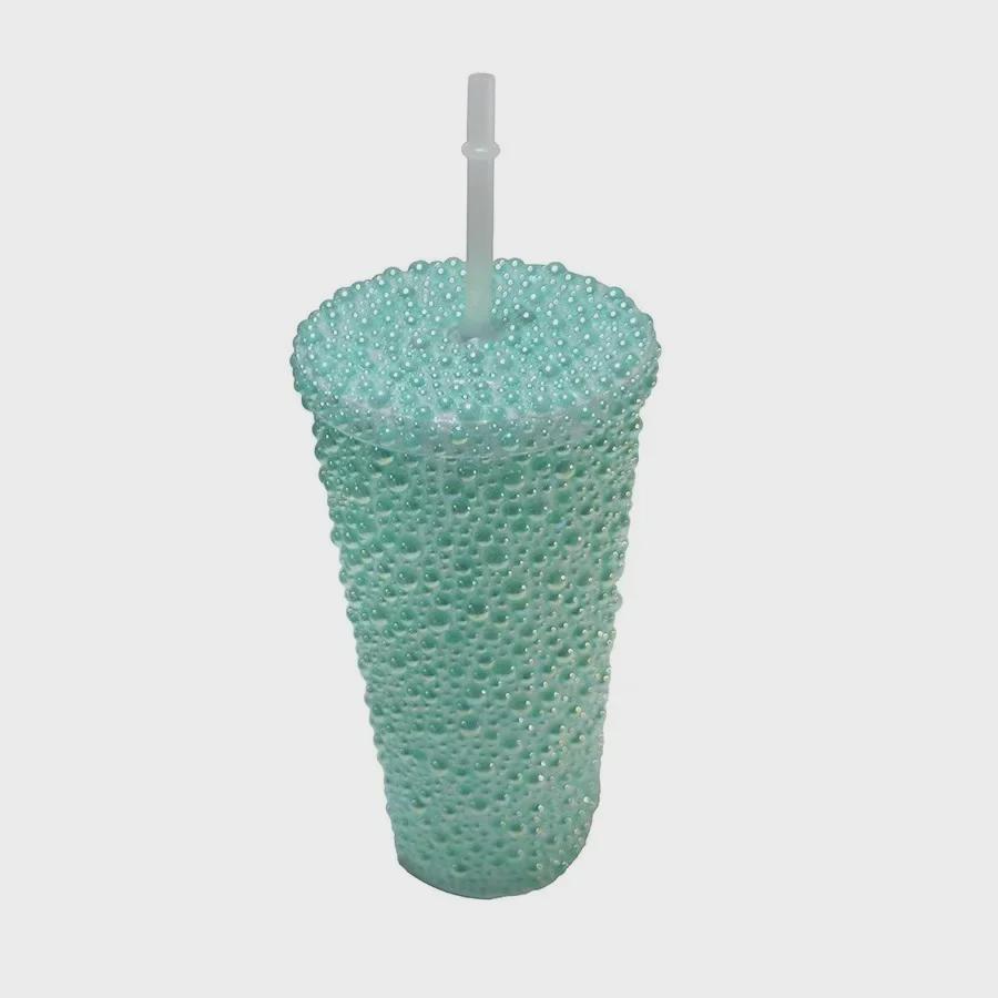 

Роскошный двухслойный стакан для холодных напитков Diamond с трубочкой 601-700mL