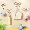 1PC Bow Hanger Brass Bow Shape Wall Hook Retro Gold Bow  Hook For Clothing Bathroom Bedroom Porch Hanging Hooks Decoration