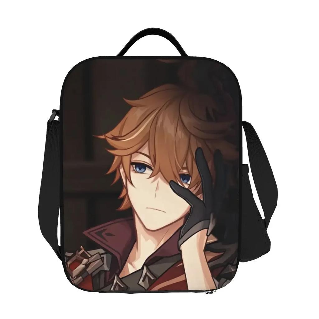 Childe Tartaglia Genshin Impact Thermal Insulated Lunch Bag Anime Game Portable Lunch Container for Kids School Children Bento