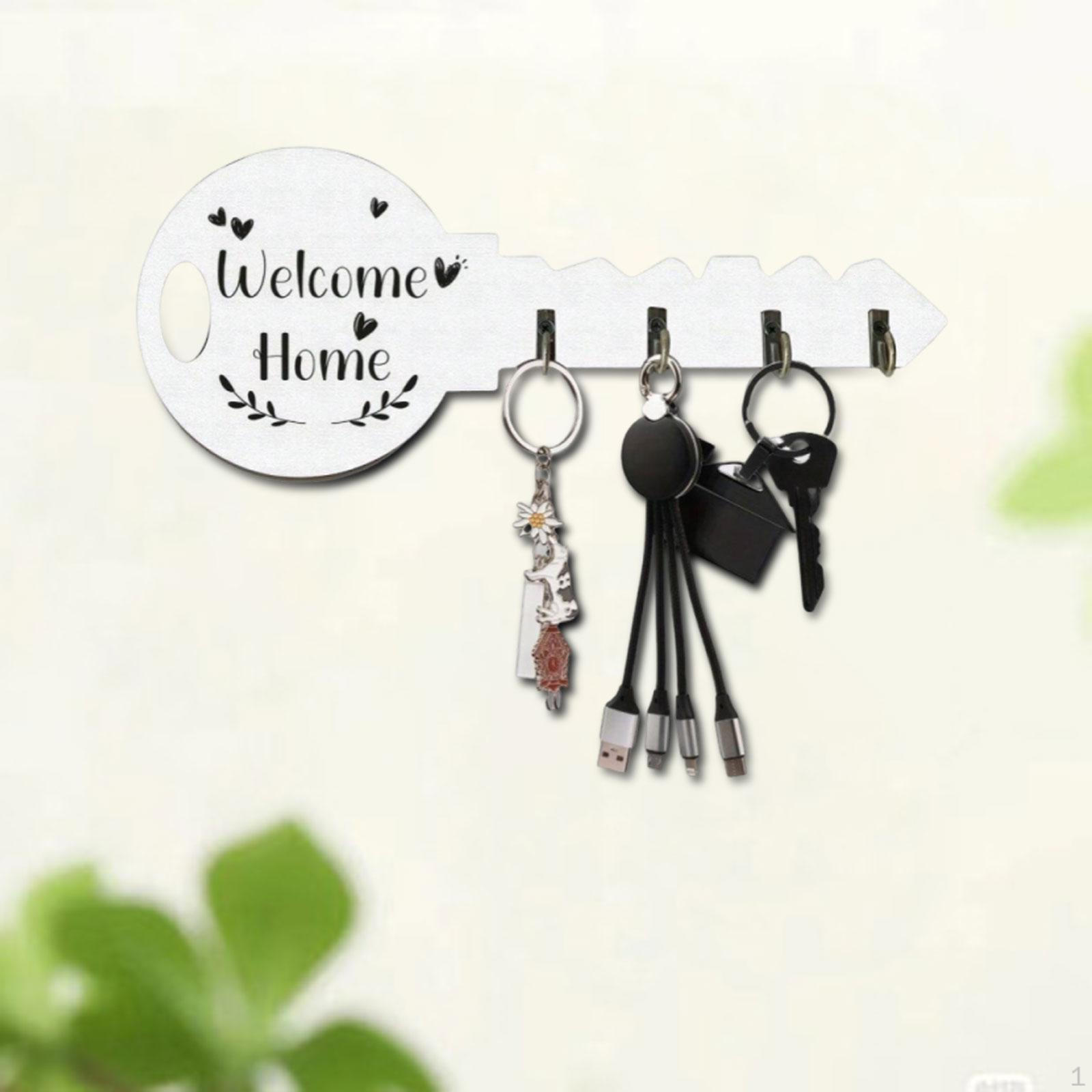 

Держатель для ключей Настенный монтаж Подарки Подарок Сверхпрочный Прочный Вешалка для одежды Органайзер для хранения для дома белый