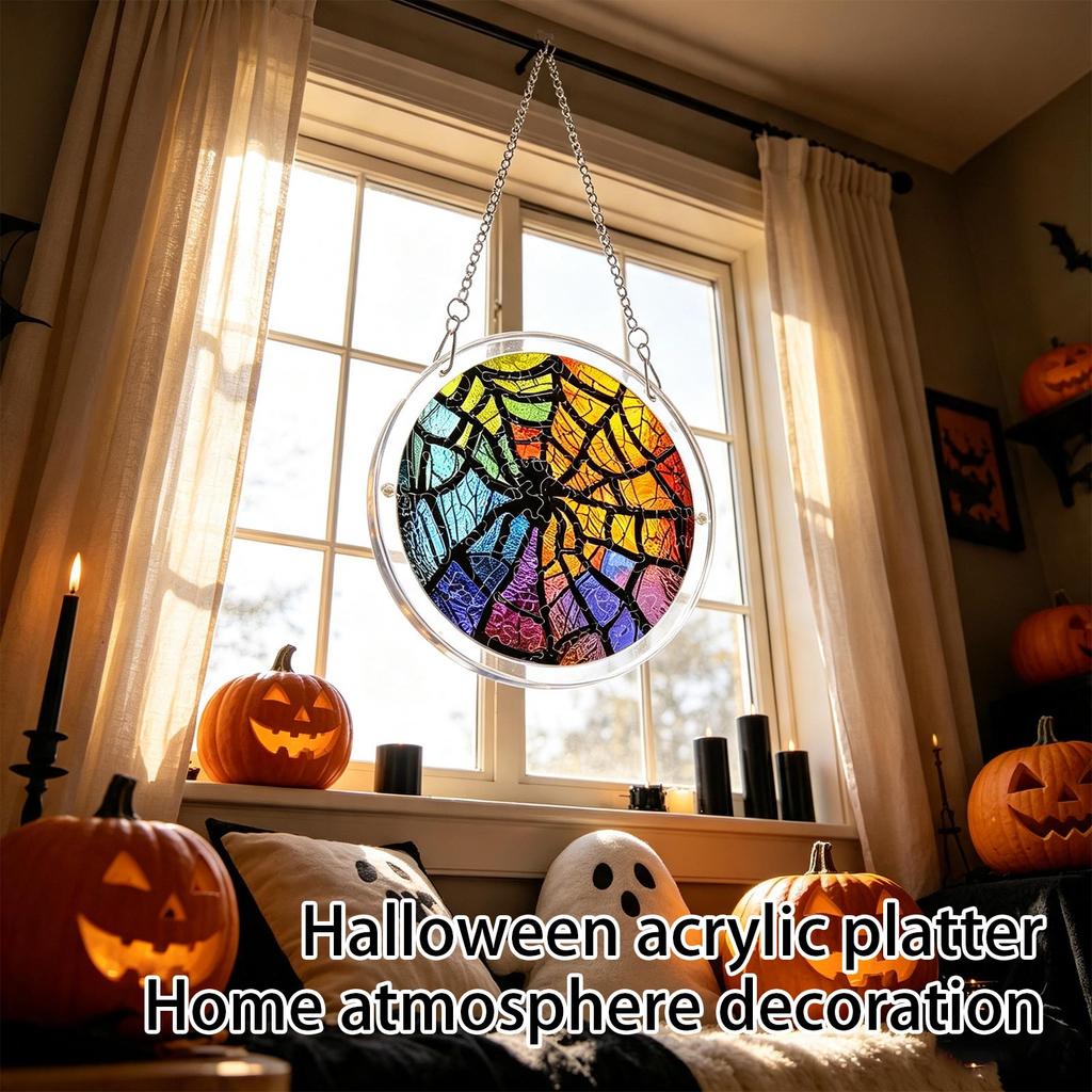 Halloween Acrylic Puzzle Hanging Decoration - Fun Puzzle for Home Party and Decor