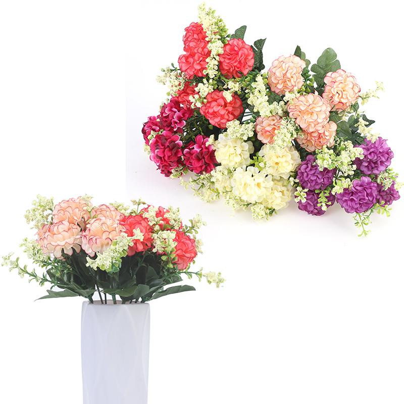 1 kytice 5 hlav Hydrangea Silk Flower Umělá květina Holding Flowers Dekor