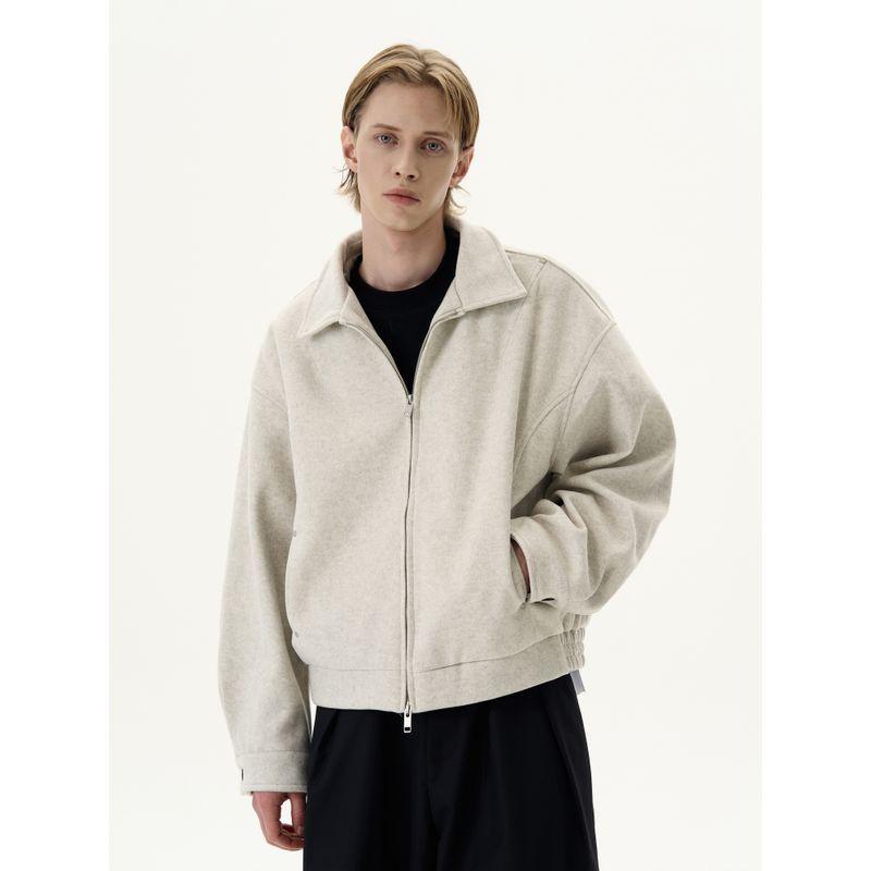 Kisko American Retro Basic Silhouette Cleanfit Woolen Jacket for Men and Women, High-End Casual Cardigan Jacket