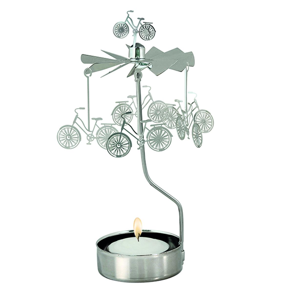 

Les Trésors De Lily [R0553] - Серебряный металлический карусельный подсвечник Bicycles - 16x6. 5 см