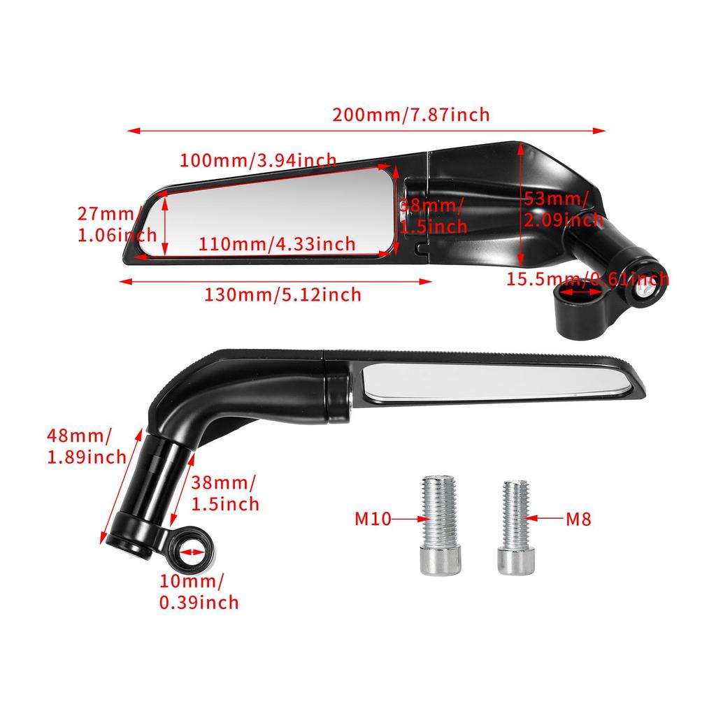Suzuki GSXS750/1000 Wind Deflector Rearview Side Mirrors