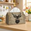 1pc, 2d Flat Printing, Tissue Box Rustic Wildlife Tissue Holder, Featuring a Deer Head Design, Suitable for Home, Parties, And Car Decor- Chic Organiz