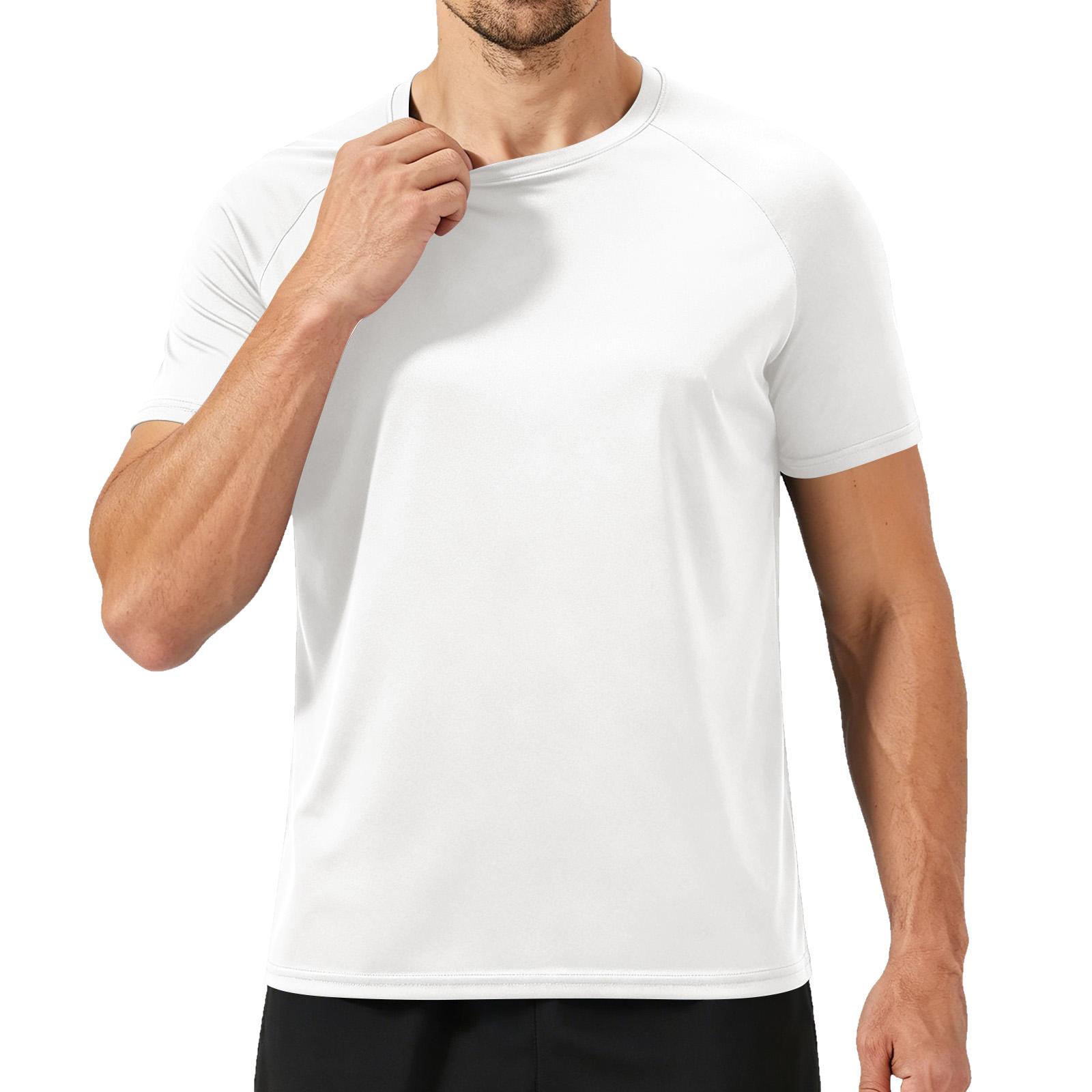 

Men s Summer Round Neck Short Sleeved Men s Fitness Sports Short Sleeved XL білий