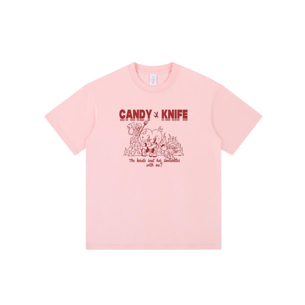 Engel & Teufel Cartoon Liebe/Hass Streetwear Paar T-Shirt - Unisex Kurzarm