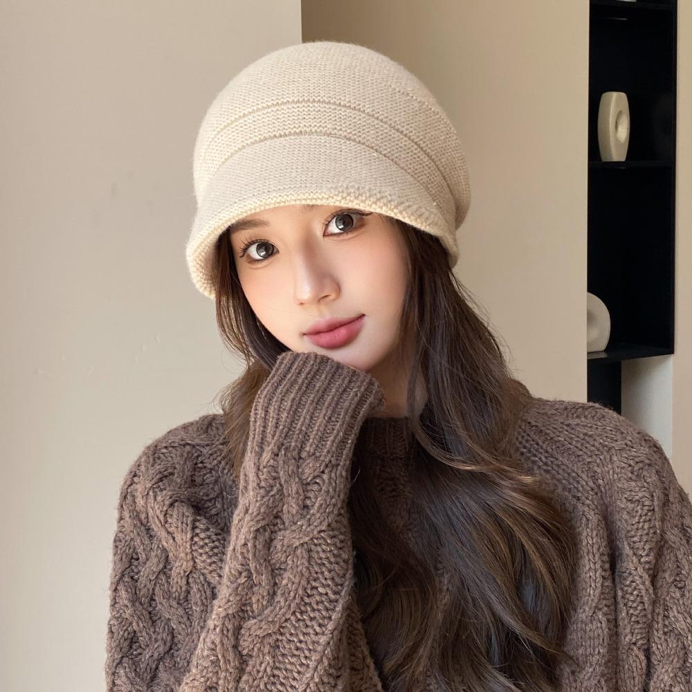 Thickened Knited Beanie Ear Protection Pile Cap Casual Slouchy Hat  Outdoor