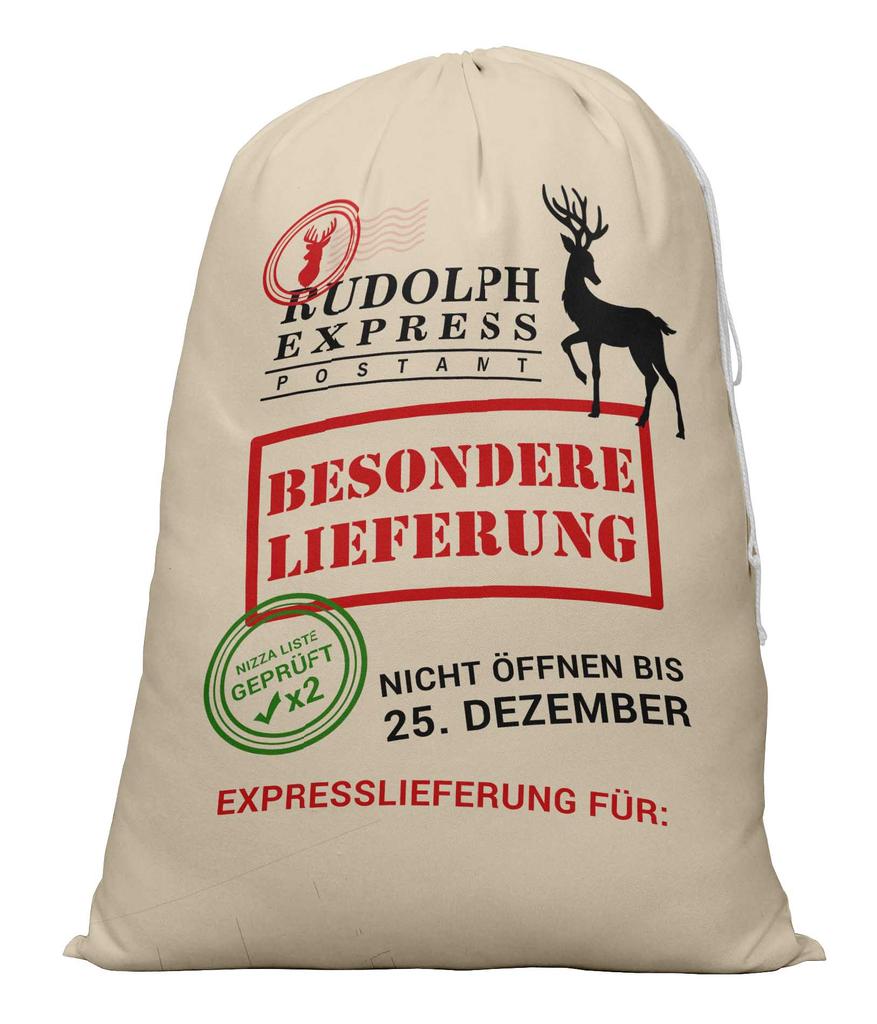 Printtoo Pack of 2 Drawstring Special Delivery Extra Large Size Christmas Sack Re-Usable Xmas Present Storage 27x20 Inch