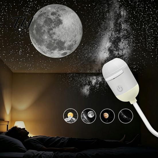 Parties Decorative Light USB Star Projector Light, Flexible Gooseneck Night Lamp with 3/4/6/12/24 Ambient Lighting Projection Films, LED