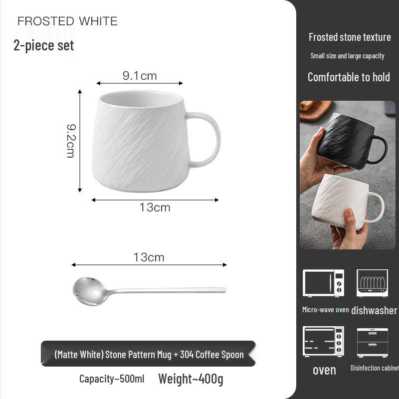 High-End Ceramic Mug for Home or Office - Men's Coffee & Tea Cup