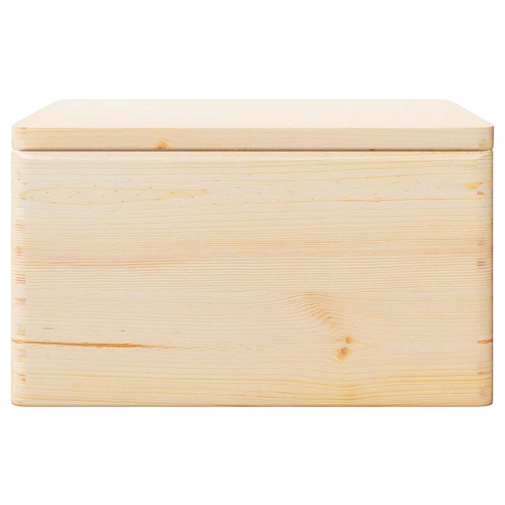 Vidaxl Wooden Box with Lid and Handles, Solid Pine Wood