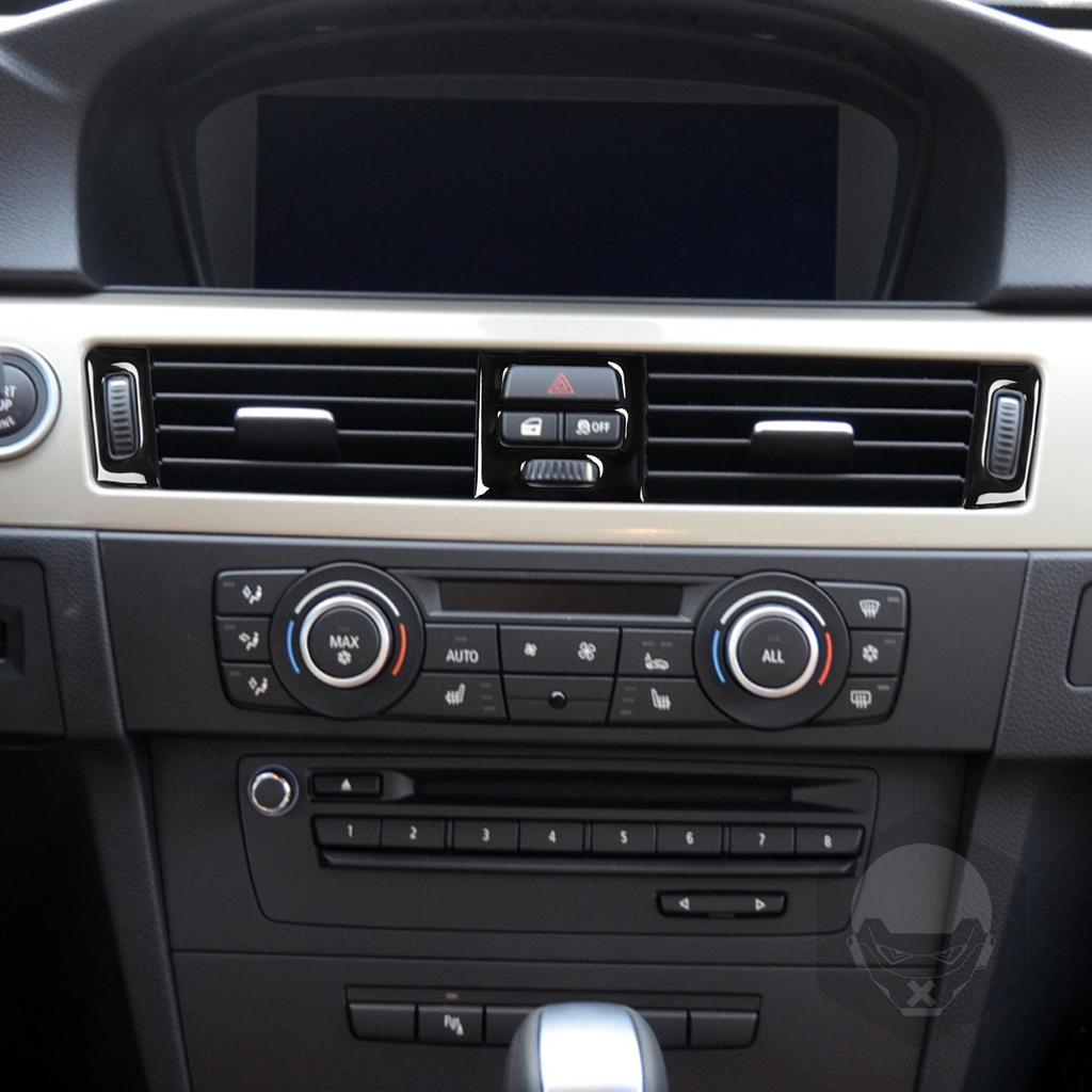 For Bmw 3 Series 2005-2012 E90 E92 E93 Piano Black Air Conditioner Outlet Plastic Plate Trim Car Interior Accessoriers Sticker
