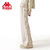 Kappa Tag Sports Pants New Women's High Waist Straight Leg Pants Buckle Casual Pants Waist Pants