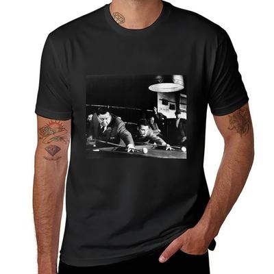 Jackie Gleason And Paul Newman Playing Billiard Tshirt Oversizeds Anime Mens Clothing
