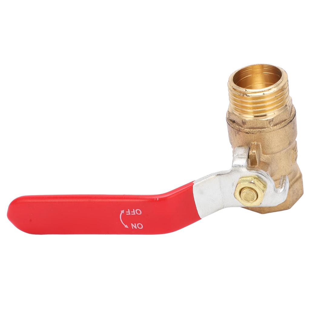 Ball Valve 12 Inner Outer Wire Thickening Brass Blowdown Valve with Red Handle for Air Compressor