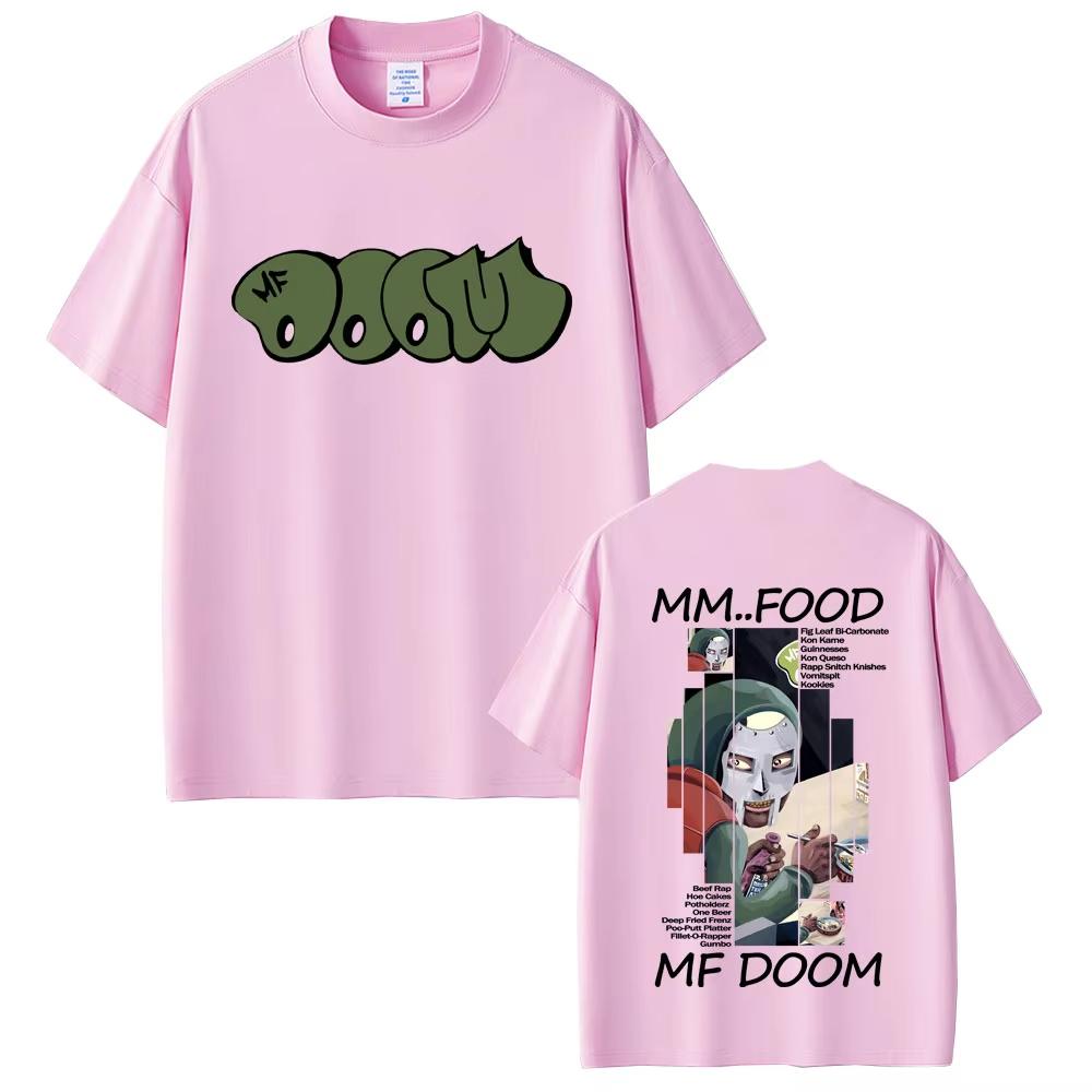 Rapper Mf Doom 100cotton Unisexs shirt Madvillainy Album graphics oversized Short Sleeved Womens Y2k Hip Hop Streetwear Tshirt