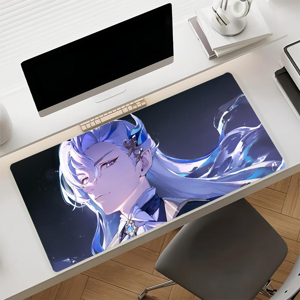 Game Genshin Impact Neuvillette Mouse Pad Non-slip Rubber Gamer Balance Computer Mat Decoracion Deskmat Laptop Office Large