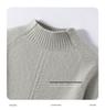 Women's Seven-Gauge Cashmere Sweater - Thick, Long-Sleeve, Solid Color, Half-High Neck Pullover for Autumn and Winter Warmth.