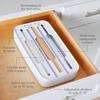 StoraRoll Wrap Dispenser 3-in-1 Kitchen Drawer Organizer for Foil Plastic Wrap Parchment and Wax Paper with Safety Cutters and