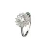 Sunflower Moissanite Ring In S925 Sterling Silver - One Carat Zircon, High-End Women's Jewelry