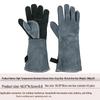 Extra Long Flame Retardant Cowhide BBQ Gloves - Heat Resistant Up To 500°F - Anti-Scald Protection for Baking, Oven, Boiler, and Grilling