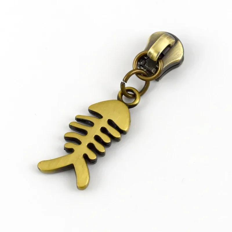 5/10/20Pcs Meetee 5# Zipper Slider for Metal Zips Handbag Purse Zippers Puller Head Jacket Replace Zip Closure Repair Accessory