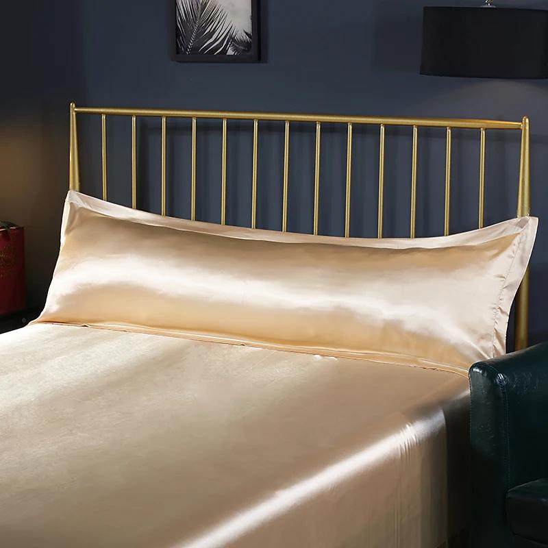 Multicolor Design Emulation Silk Satin Long Pillowcase Pillow Cover Pillow Case For Healthy Standard 48x120cm/48x150cm