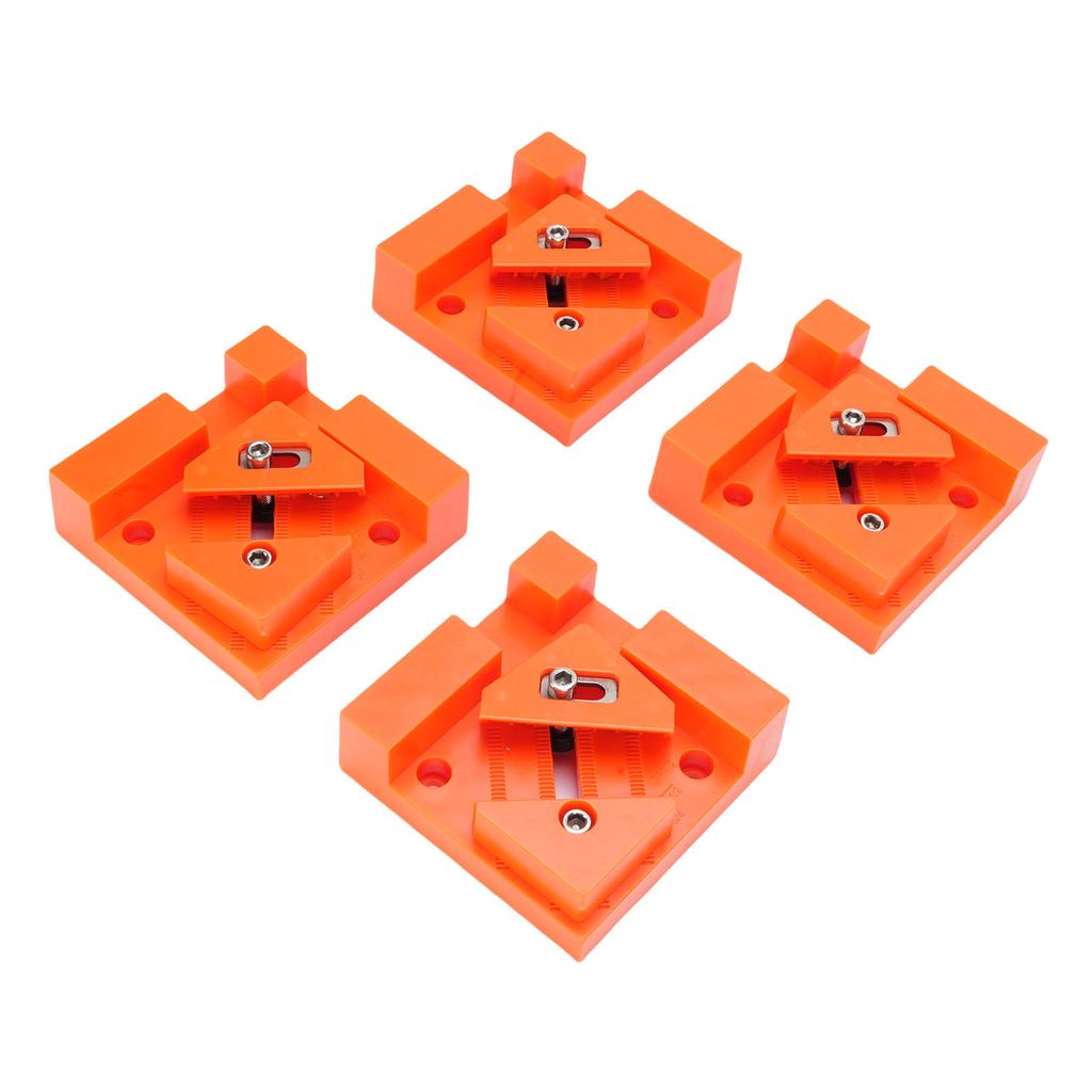 4Pcs Woodworking Box Clamps Squares 90 Degree Right Angle Adjustable Stainless Steel Corner Clamping Tool Orange