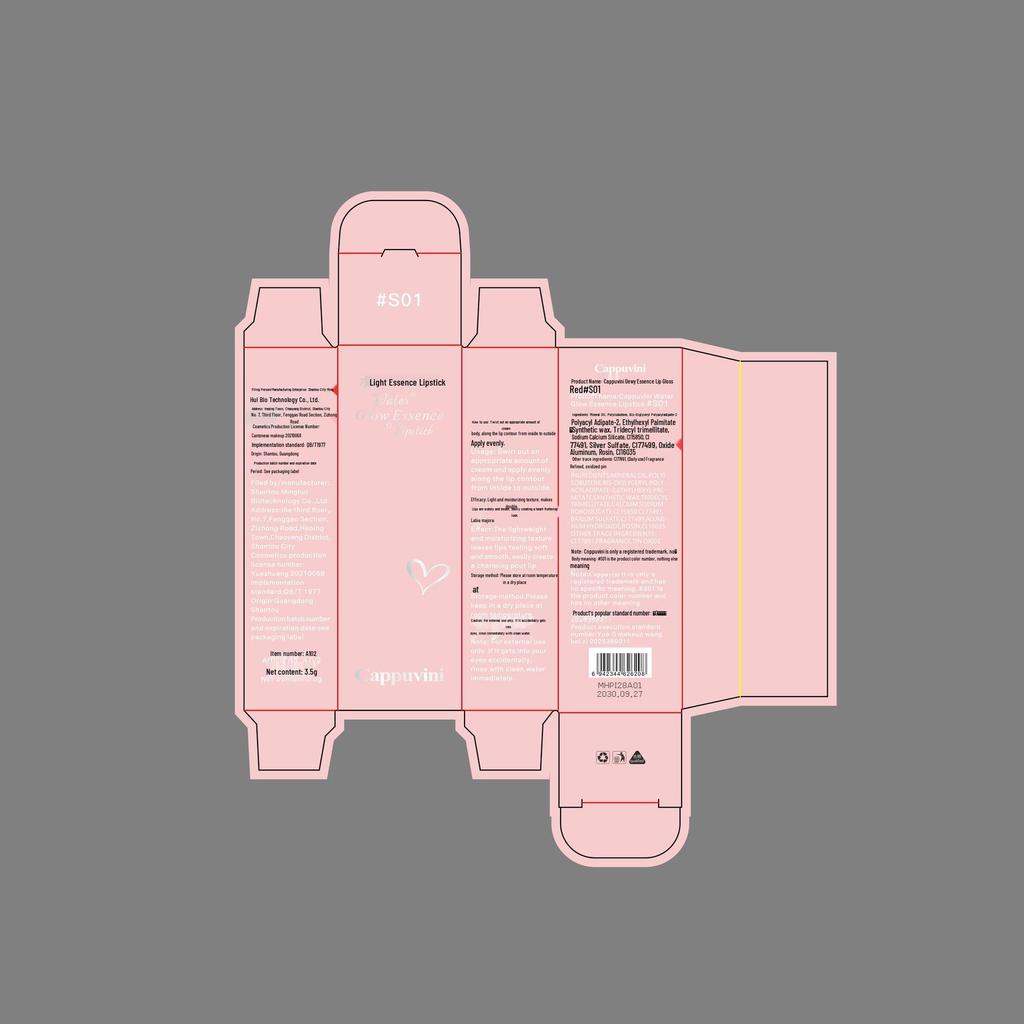 CAPPUVINI Dewy Essence Lipstick: Lightweight, Translucent, Brightening Glass Finish for a Fresh, Student-Friendly Look.