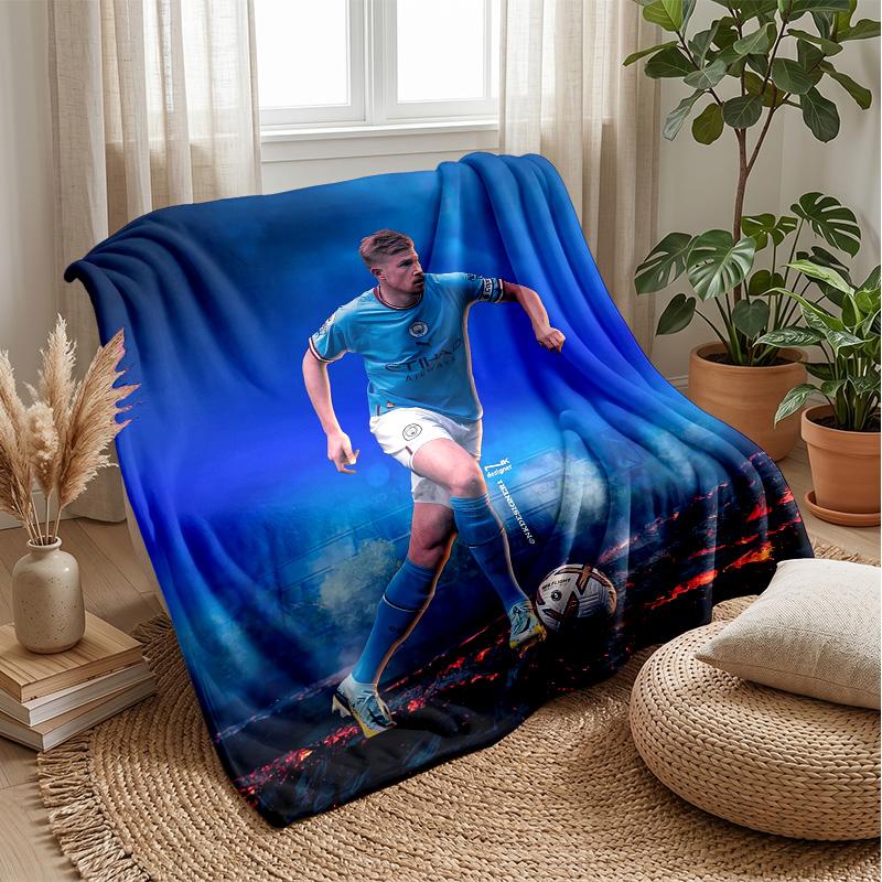 Kevin De Bruyne Theme Blanket Soft Flannel Blanket Plush Throw Blanket Cozy Sofa Bed Blanket for Home Decor