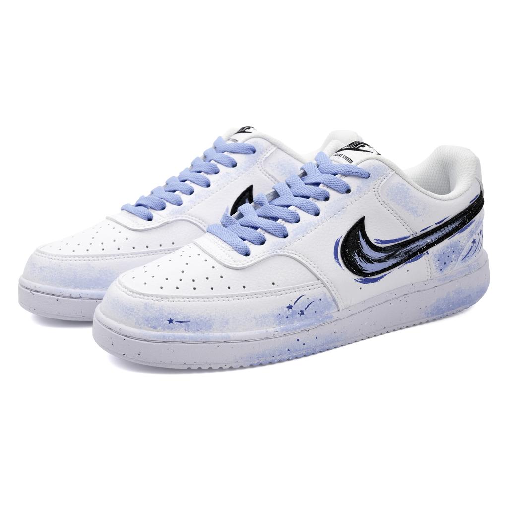 Nike Court Vision 1 Dusty Blue Starry Slip Resistant Cushioning Abrasion Resistant Breathable Low Top DH2987-101(team2396-)