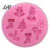 Fondant Cake Decoration Mold Christmas Silicone Mold with 8 Christmas-Themed Shapes Non-Stick Durable DIY Holiday Ornament Easy Clean for Chocolates