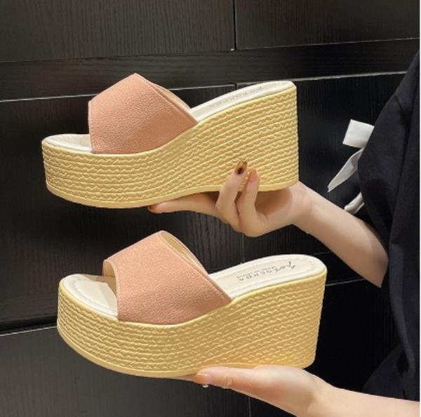 Fashion Shoes Low Rome PU Fabric Rubber Hoof Heels Low Shoes Hoof Heels Rubber Rome Fabric