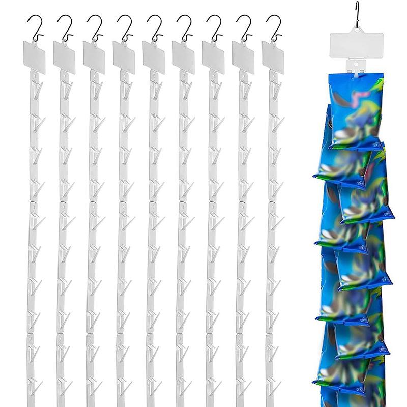 Plastic Snack Hanging Strips Store Hang Snacks Display Hanger With Hooks Supermarket Shelf Useful Shop Merchandising Clip Strip