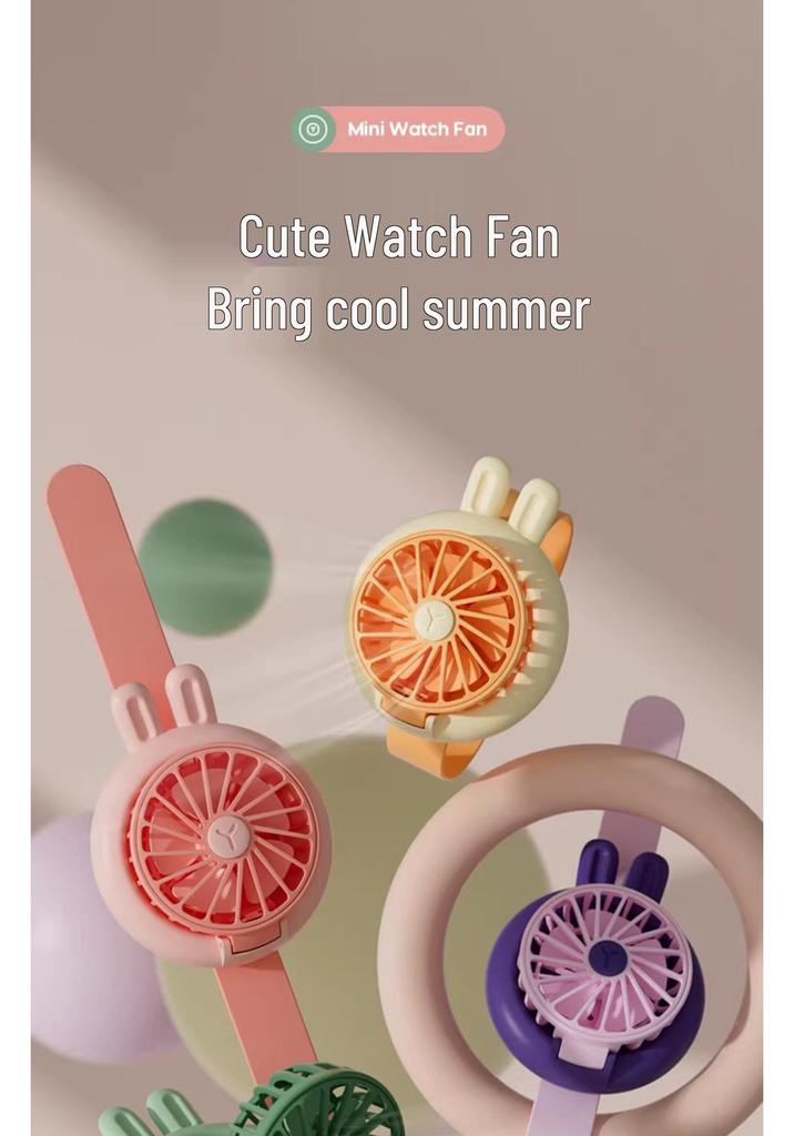 June 1st Children's Day Slap Bracelet Fan: Cute, Portable, Rechargeable, Student Wristband Mini Fan