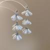 European and American pearl petal fringed earrings light luxury high-end stud earrings temperament versatile earrings design sense niche
