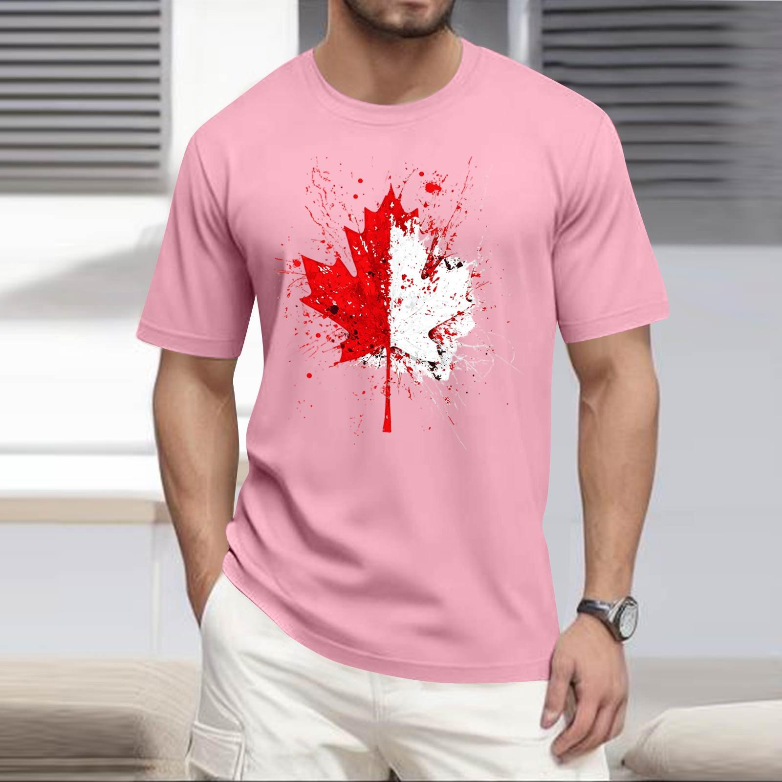 

Чоловіча футболка з коротким рукавом, повсякденна, з принтом, з круглим вирізом XL рожевий