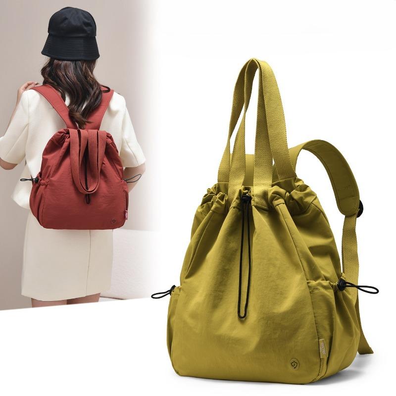 Mochila con cordón elegante de gran capacidad, bolso de mano informal para mujer