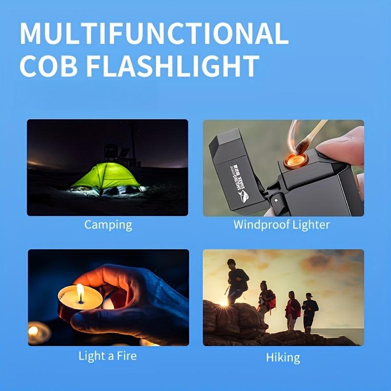 Torcia e accendino ricaricabili 2-in-1 con funzionamento a un clic adatti per campeggio, sopravvivenza, trasporto quotidiano, attrezzatura da campeggio, equipaggiamento