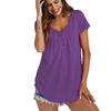 Stylish Women's Summer Short Sleeve Blouse In Vibrant Colors Plus Size Casual Tunic