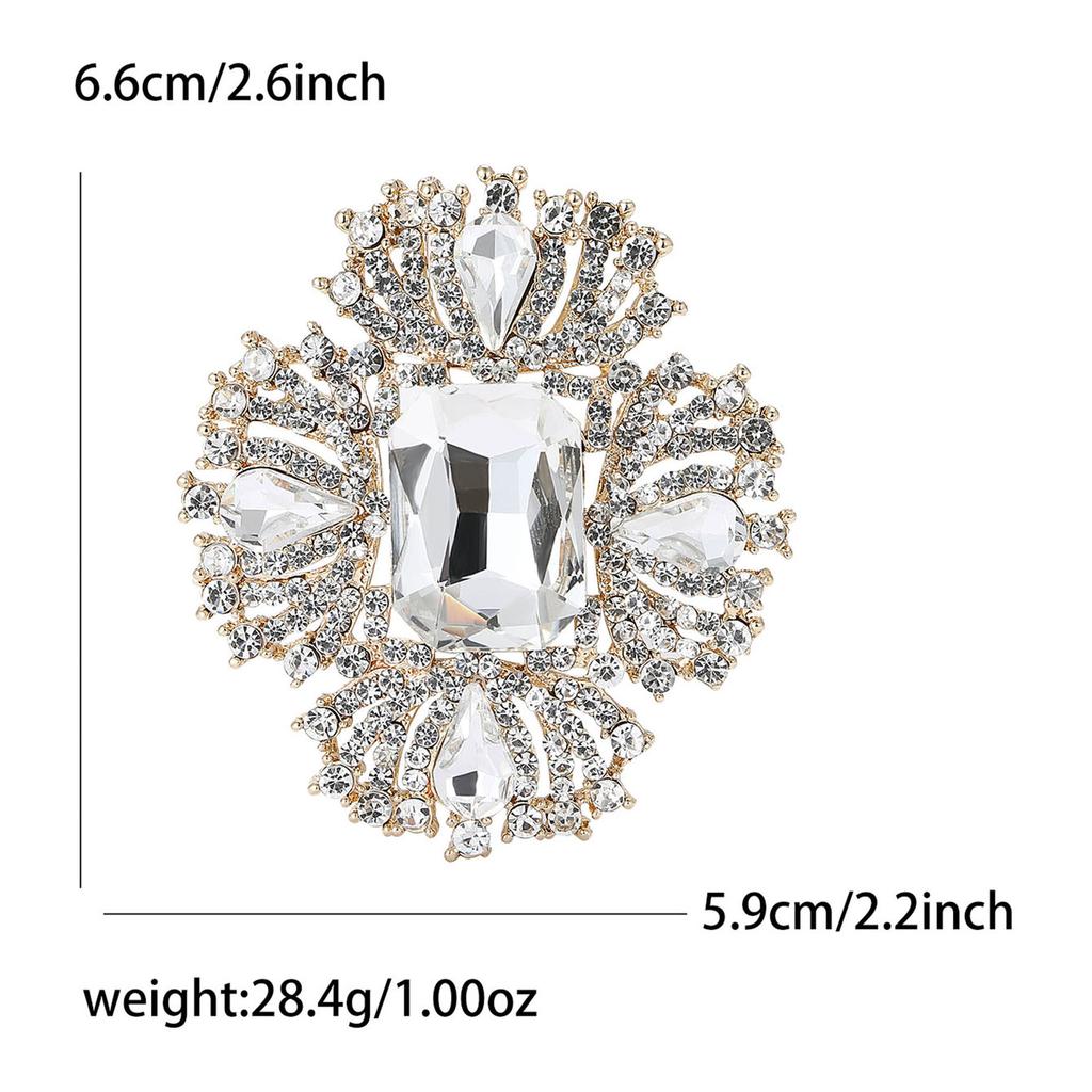 Crystal Brooch for Women Unisex Rhinestone Flower Pins Banquet Party Gifts Jewelry Accessories